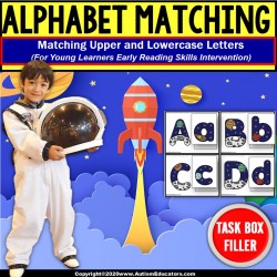 Upper and Lowercase Letter Match | TASK BOX FILLER ACTIVITIES | Space and Planets